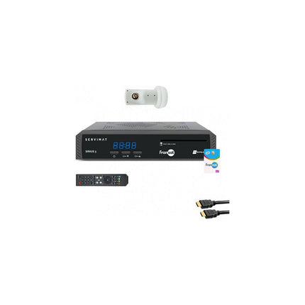 Décodeur satellite SERVIMAT Pack Récepteur Tv Satellite Hd + Carte