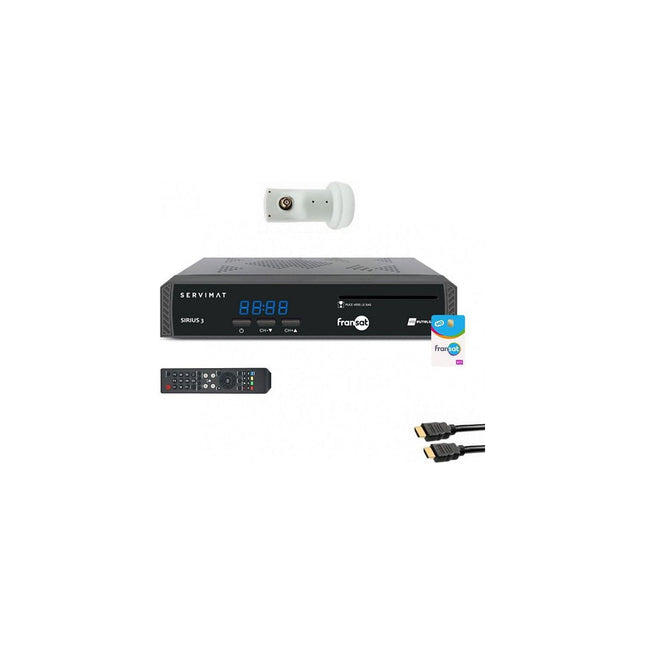 Décodeur satellite SERVIMAT Pack Récepteur Tv Satellite Hd + Carte