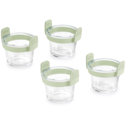 Lot LEKUE x4 mini plat en verre rond pour airfryer