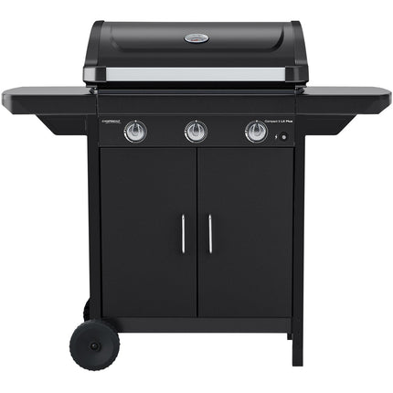 Barbecue gaz CAMPINGAZ COMPACT 3 LX PLUS noir grille et plancha 3 brûleurs sur chariot, 61x35 cm