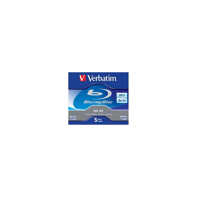 Blu-ray vierge VERBATIM BD-RE 25GO 5PK P5 boitier Jewel 2x