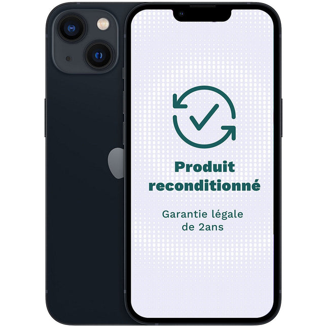 Smartphone APPLE iPhone 13 Minuit 128Go Batterie Neuve Reconditionné