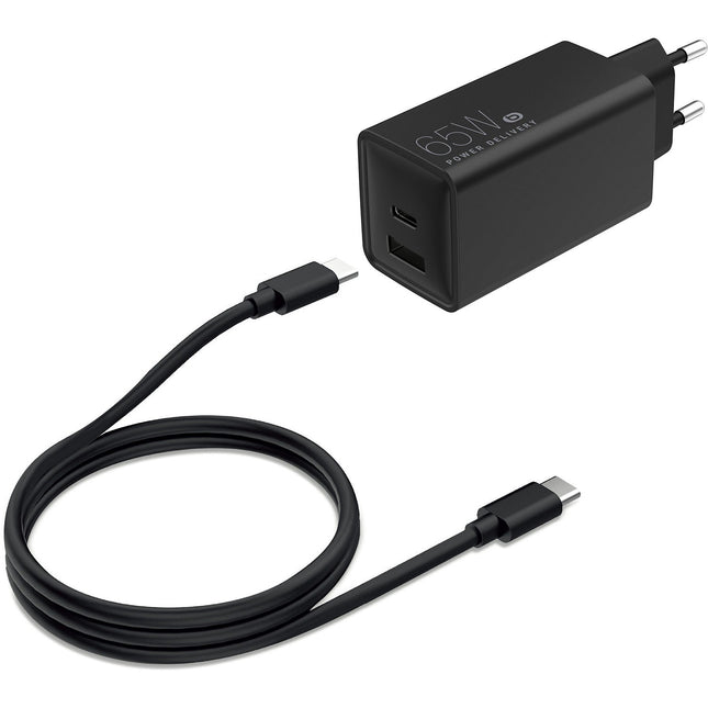 Chargeur ordinateur portable ESSENTIELB PC USB-A + USB-C 65W + cable USB-C 2M N