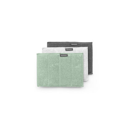 Set BRABANTIA 3 pads en microfibre Jade green