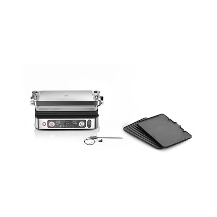 Grille-viande BRAUN CG9160 inox 2 zones de cuissson, plaques amovible, sonde, 37x23 cm