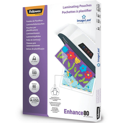 Consommable de bureau pour plastifieuse FELLOWES Pochettes A4 80mic x100