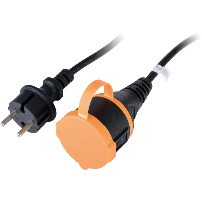 Multiprise ZENITECH a clapet 25m H05VV-F 2x1.5 noir-orange