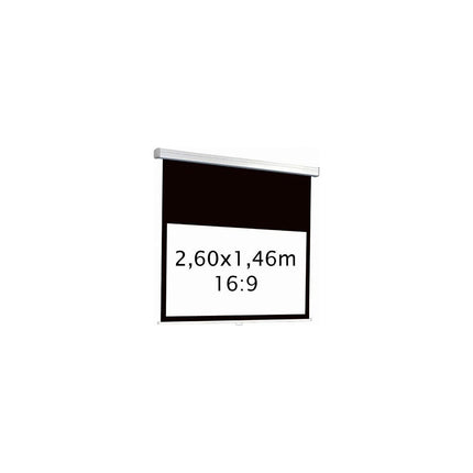Ecran de projection KIMEX manuel 2,60 x 1,46 m- Format 16:9