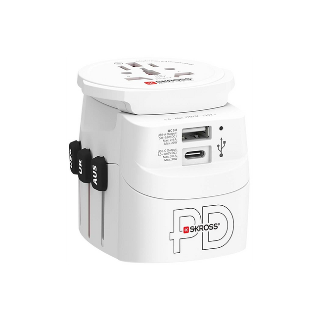 Adaptateur de voyage SKROSS Monde vers Europe USB 30 WATTS
