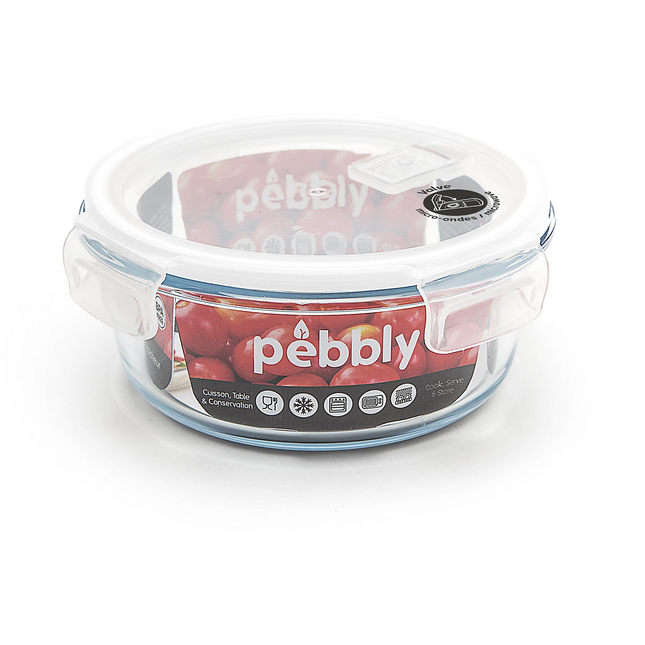 Boîte hermétique PEBBLY ronde en verre borosilicate 950ml