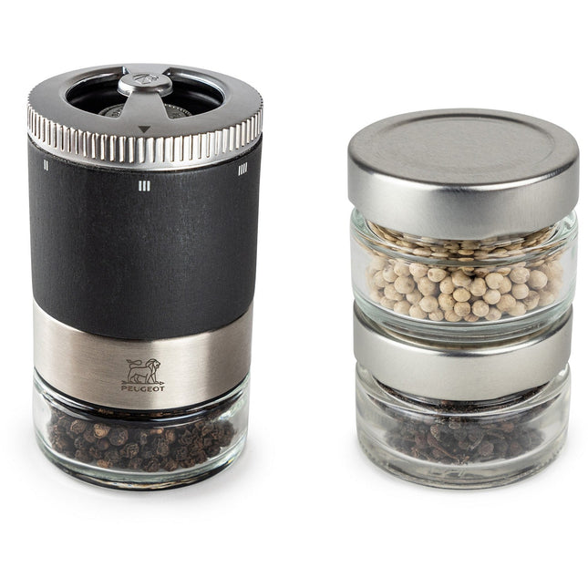 Coffret Moulin à poivre PEUGEOT maestro mp graphite + 3 poivres