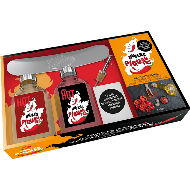 Coffret cuisine HACHETTE Huiles et sauces pimentées