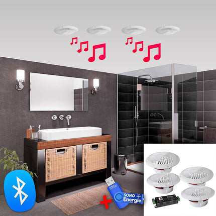 Enceinte encastrable E-AUDIO kit bluetooth salle de bain B403BL