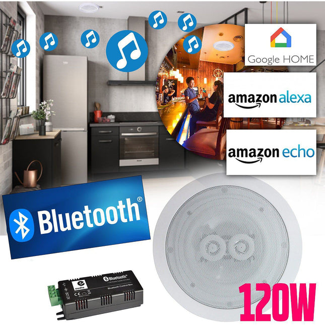 Enceinte encastrable E-AUDIO Haut-parleurs 120W plafond encastrable W