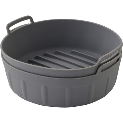 Panier ESSENTIELB Lot de 2 Ronds 20cm en Silicone Réutilisable - Moule Antiadhésif pour AirFryer & Four