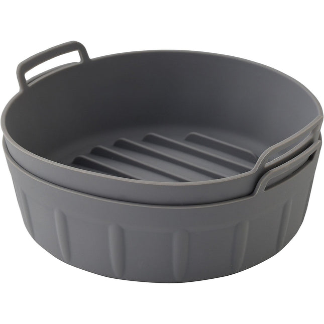 Panier ESSENTIELB Lot de 2 Ronds 20cm en Silicone Réutilisable - Moule Antiadhésif pour AirFryer & Four