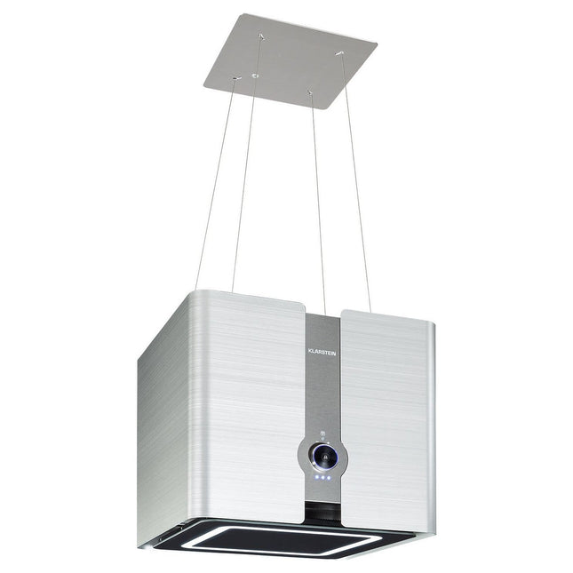Hotte décorative îlot KLARSTEIN Futurelight îlot 420 m³/h LED Wifi inox