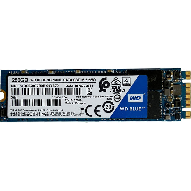 Disque dur SSD interne WESTERN DIGITAL Disque dur interne SSD M.2 WD Blue 250Go Reconditionné