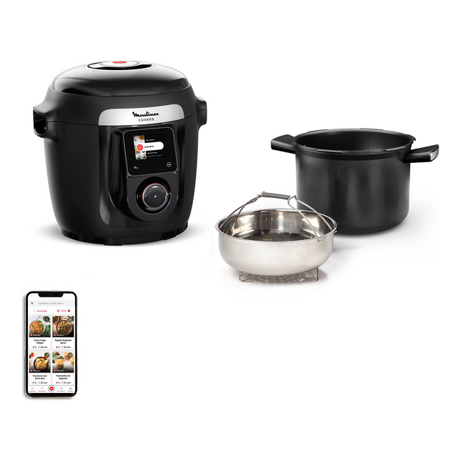 Cookeo MOULINEX CE952810 noir wifi 6 L, 9 modes de cuisson, 150 recettes Reconditionné