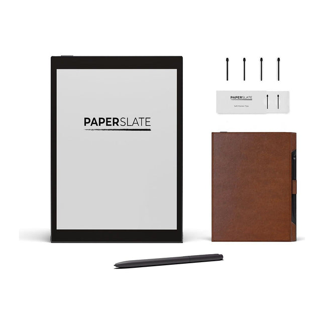 Bloc-notes numérique PAPERSLATE Pack Pro + Couverture Brune + 4 Mines