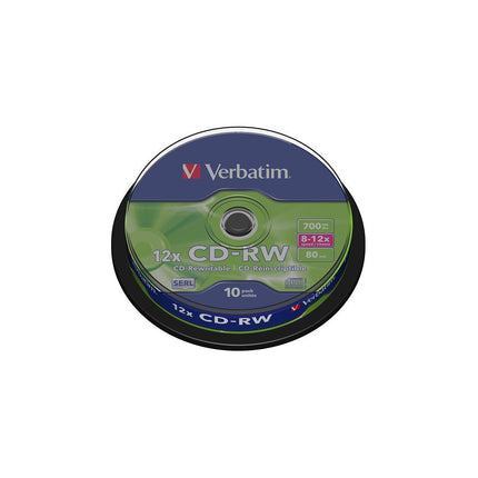 CD vierge VERBATIM CD-RW 700MB 10PK Spindle 8-12x