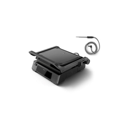 Grille-viande PHILIPS 7000 Series HD6307/70 noir sonde de cuisson, plaques amovibles, à poser, 29x26 cm