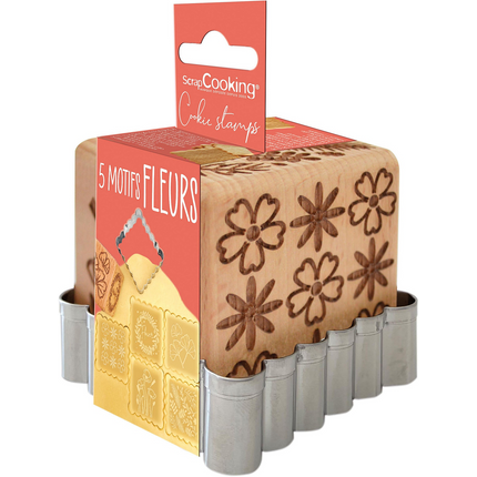 Set d'ustensiles de cuisine SCRAPCOOKING à biscuit forme fleur + découpoir