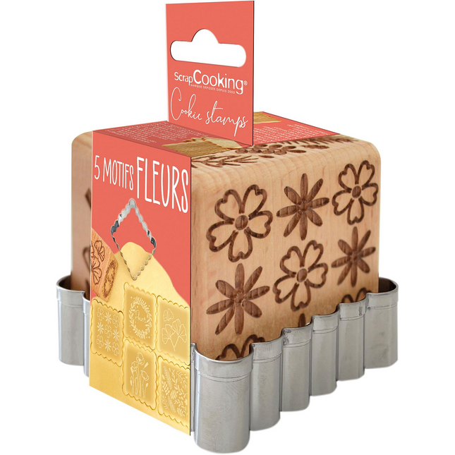 Set d'ustensiles de cuisine SCRAPCOOKING à biscuit forme fleur + découpoir