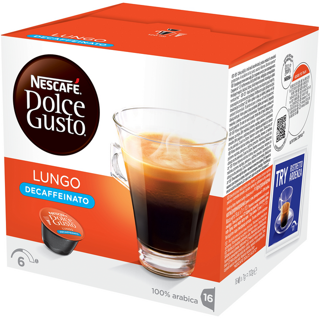 Capsules NESTLE Nescafé Lungo Décafféinato Dolce Gusto