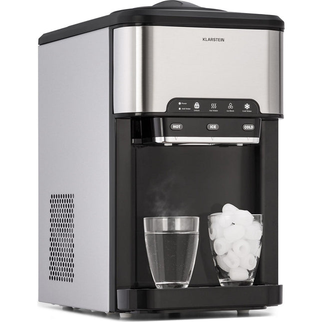 Machine à glaçons KLARSTEIN Aqueous 3en1 20kg/24h 2,5 litres inox