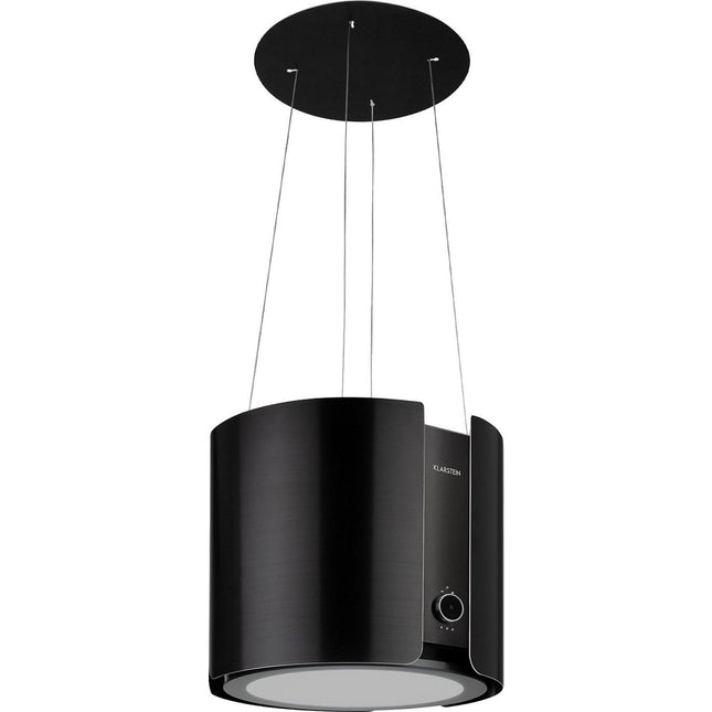 Hotte décorative îlot KLARSTEIN Skyfall îlot Ø45 cm 402 m³/h LED noir
