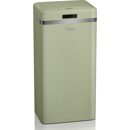 Poubelle de cuisine automatique SWAN SWKA4500GNEU Retro Poubelle, Métal, 45 L
