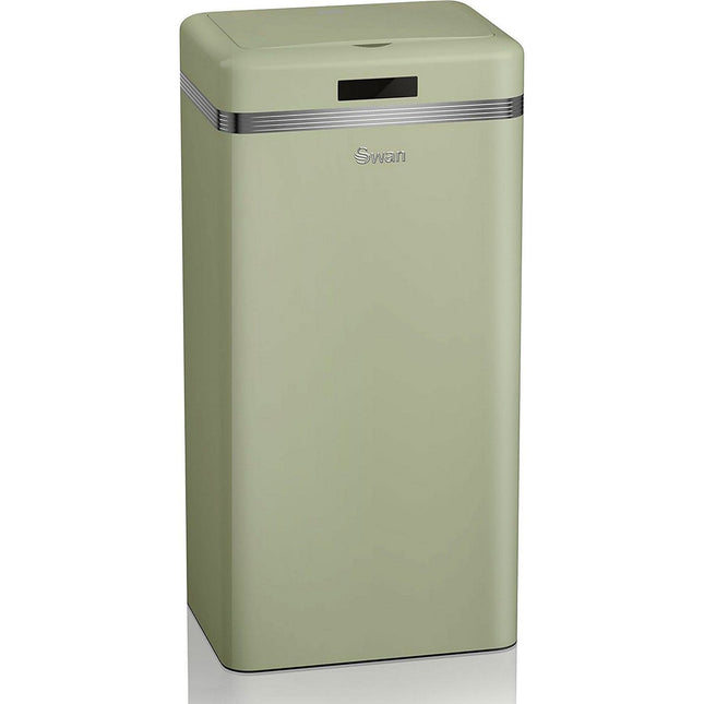 Poubelle de cuisine automatique SWAN SWKA4500GNEU Retro Poubelle, Métal, 45 L