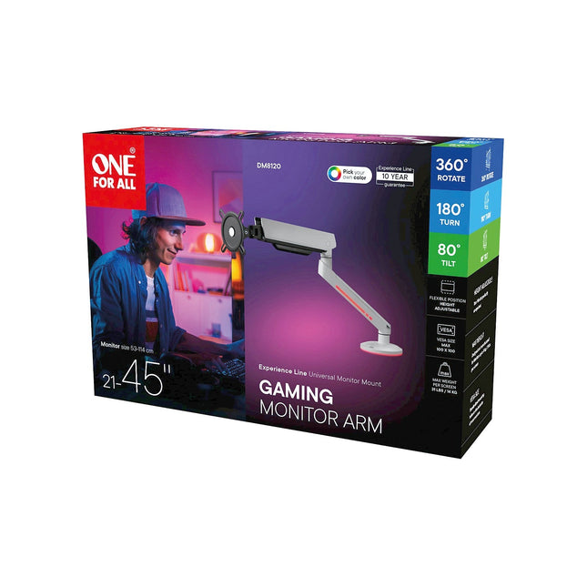 Support écran PC ONE FOR ALL écran 21/45'' blanc RGB inclinable