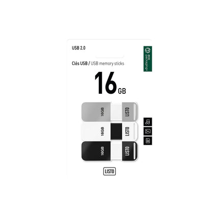 Clé USB LISTO Tripack x 3 16Go