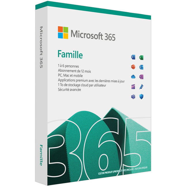 Logiciel de bureautique MICROSOFT M365 Famille avec IA Copilot