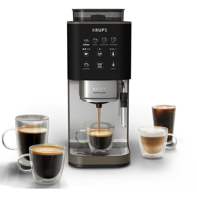 Expresso Broyeur KRUPS Coffee Crush Experience, Machine à café à grains ultra compacte SA403BE0