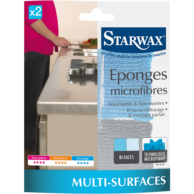 Eponge STARWAX EPONGES MICROFIBRES X2