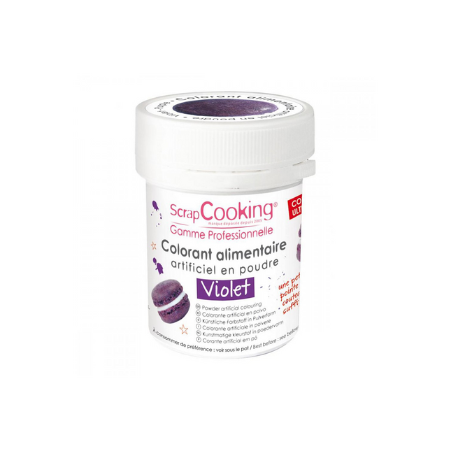 Colorant alimentaire SCRAPCOOKING artificiel en poudre violet 5g