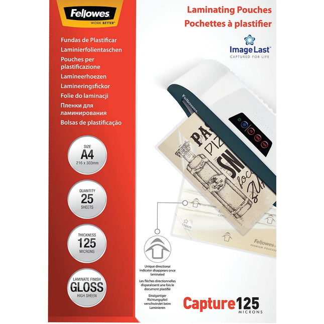 Consommable de bureau pour plastifieuse FELLOWES Poch A4 125 Micr