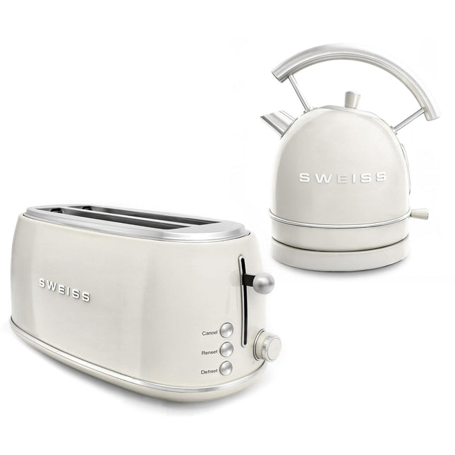 Grille-pain SWEISS + bouilloire vintage crème pack GRVKTL8