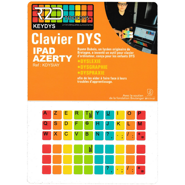 Sticker clavier R2DTOOLDYS Dyslexique iPad