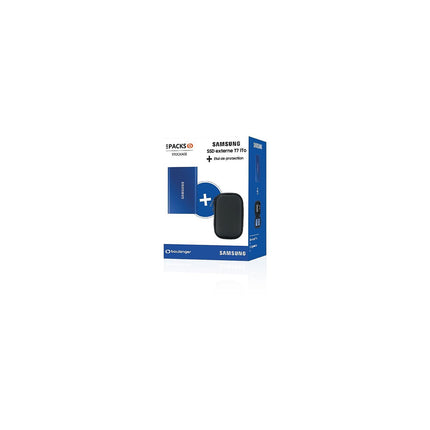 Disque dur SSD externe SAMSUNG Pack T7 bleu + housse