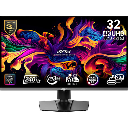 Ecran PC Gamer MSI MPG 272URX 27" 4K 240Hz QD-OLED HDR True Black 400 HDMI 2.1 USB-C 90W Adaptive-Sync