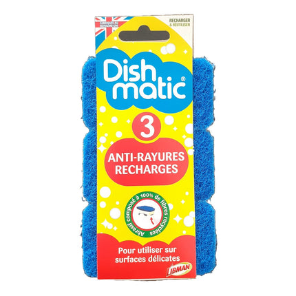 Eponge DISHMATIC eponges anti-rayures bleu x3