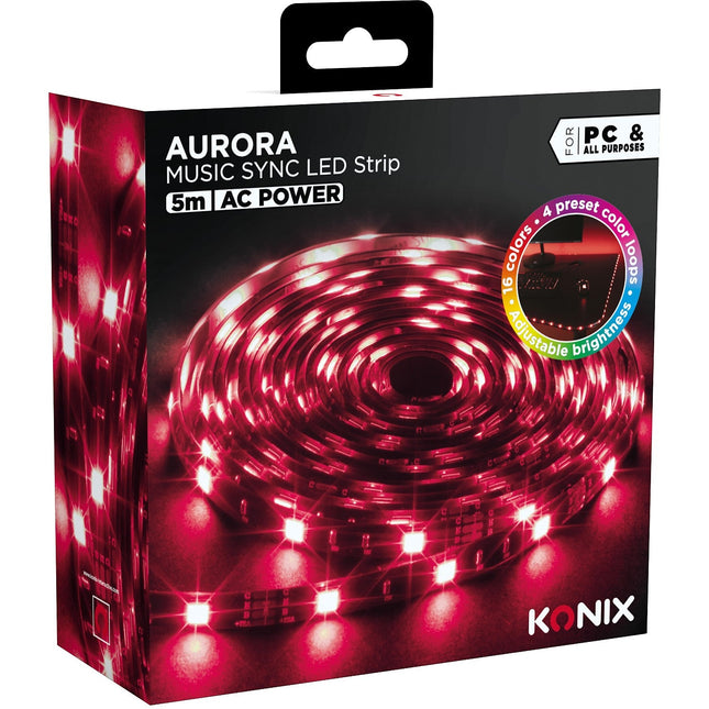 Ruban LED KONIX DRAKKAR AURORA MUSIC LED STRIP 5M