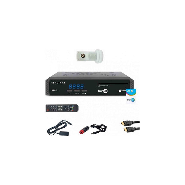 Décodeur satellite SERVIMAT Pack Récepteur Tv Satellite Hd + Carte
