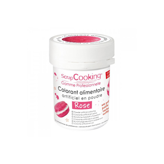 Colorant alimentaire SCRAPCOOKING artificiel en poudre rose 5g