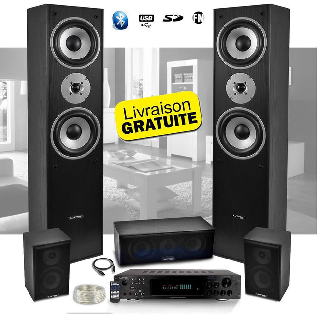 Home Cinema 5.1 LTC AUDIO pack 5 enceintes 850w et ampli bluetooth