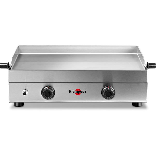 Plancha gaz KRAMPOUZ SAVEUR inox 2 brûleurs à poser, 64x34 cm